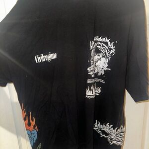 Civil regime burning skull tee